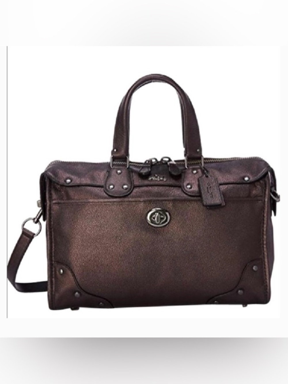 Coach Rhyder  Satchel Bag in a bronze leather